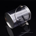 Disposable tin lids and clear PET/PVC plastic cylinder with hand for gifts/candy/food